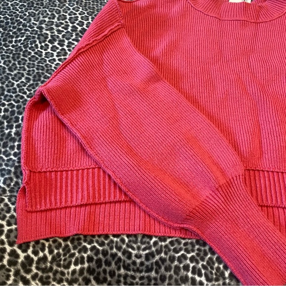Free People Easy Street Crop Pullover Sweater Mademoiselle Pink NWT Size Small - Picture 6 of 6